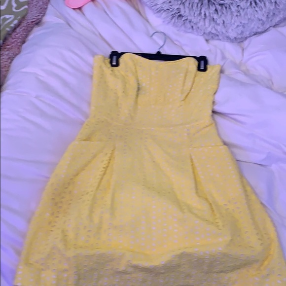 yellow lily pulitzer blossom dress strapless - Picture 3 of 5